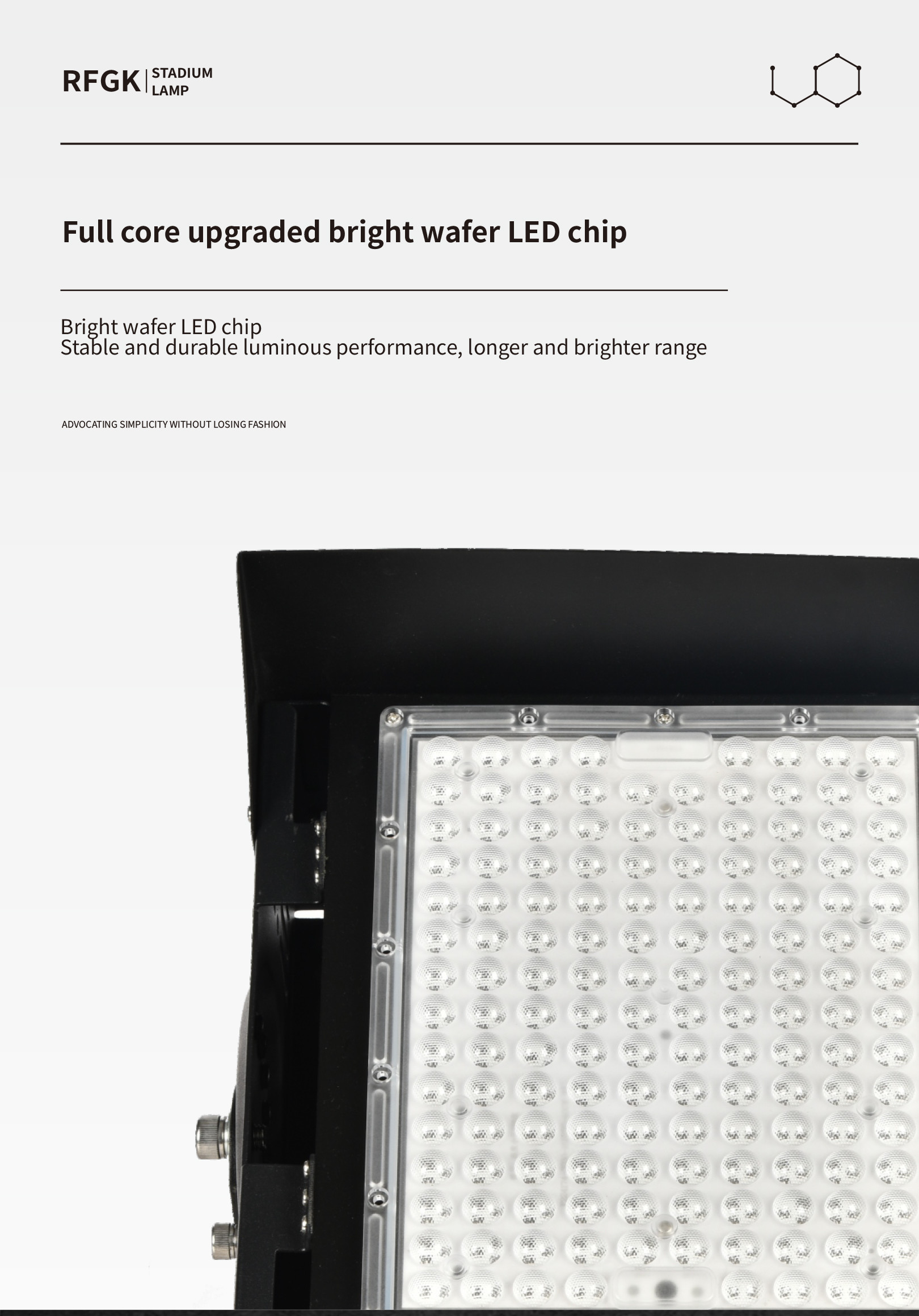 Dimmable LED Stadium Lighting 6500w 45° Lens Angle