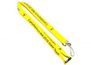 Wholesale Yellow Hot Selling Flat Polyester Lanyard Silk Screen Printing from china suppliers