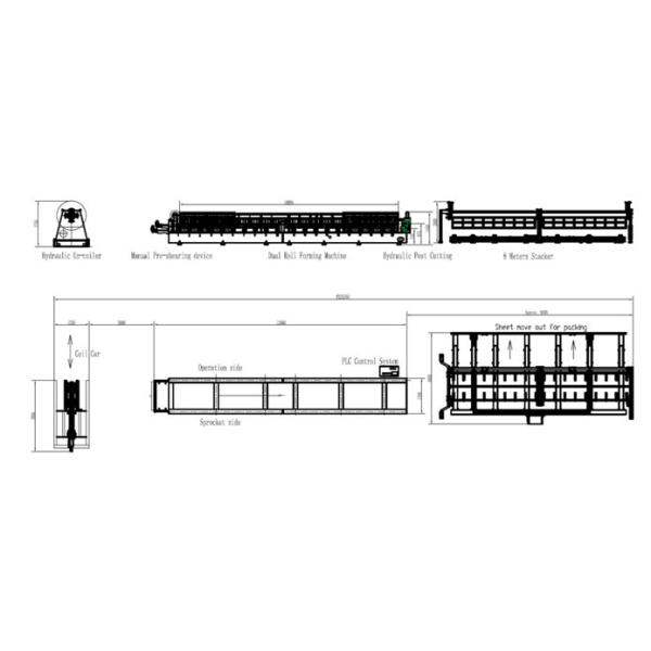 Metal Steel Roofing Sheet Roll Forming Machine , Double Deck Roll Forming Machine