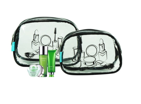 Heat Seal PVC Transparent Bag , Colorful Washing PVC Zipper Bag With Promotion Printed