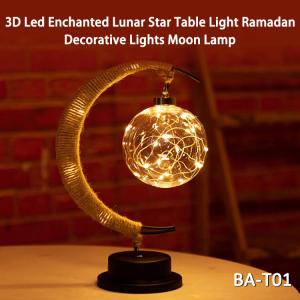 Wholesale Romantic Star Heart LED Holiday Lights Grass Rattan Woven Ramadan Moon Lights from china suppliers