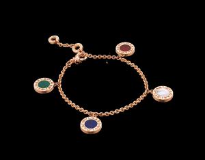 Wholesale bracelet in 18 kt pink gold with mother of pearl carnelian malachite lapis from china suppliers