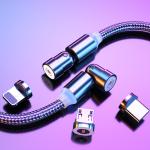 540 Degree Circular USB Magnetic Charging Cable Wire Rotating 3ft Length
