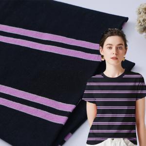 Wholesale Comfortable Plain Cotton Sweat Absorbent Striped Material Fabric For T - Shirt from china suppliers