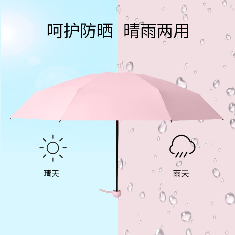 Small Capsule 96cm Diameter 5 Folding Umbrella 8 Panels Anti UV Ultra Light