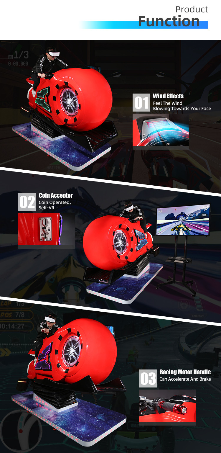 1.5KW VR Motorcycle Simulator Amusement Park Virtual Reality Driving Simulator