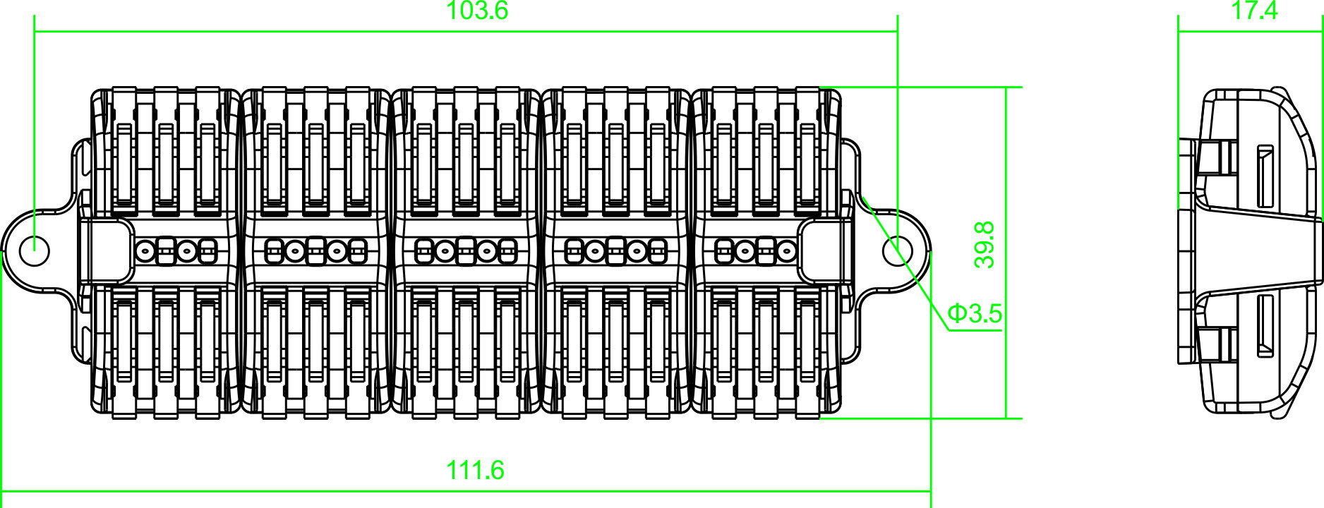 Splicing 15 Hole Screwless 10mm Terminal Block Wire Connector