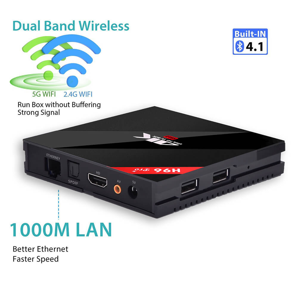 [Germany Stock]H96 PRO Plus KODI 17.3 Android 7.1 Amlogic S912 TV BOX 4K 3GB/32GB 802.11AC WIFI 1000M LAN