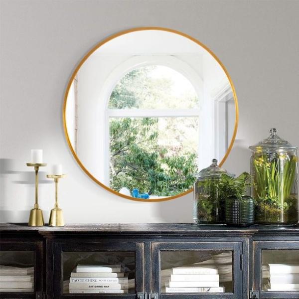 Wall Mounted Aluminium Mirror Frame Round Led Poster Photo Picture Circle Frame