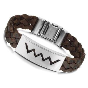 Wholesale Tagor Stainless Steel Jewelry Super Fashion Silicone Leather Bracelet Bangle TYSR047 from china suppliers
