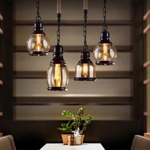 Wholesale Vintage Loft Amber Glass Pendant Light Style Restaurant Bar Bed Room Glass Pendant lamp (WH-VP-79) from china suppliers