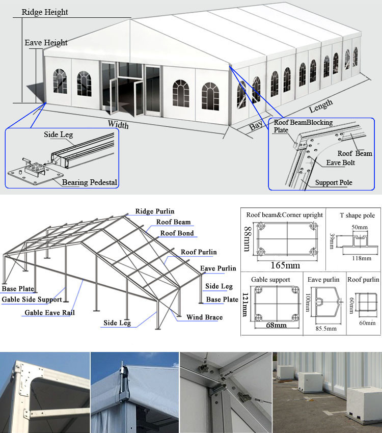 Temporary Banquet 15 X 25 Tent , Outdoor Party Tents Easy Installation