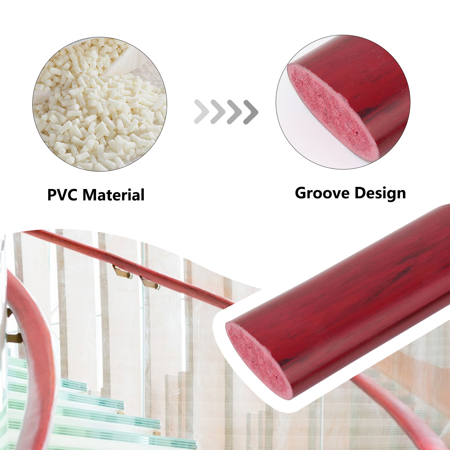 Latest Color Series PVC Handrail for Stair Railings/Handrails Indoor Color Selection