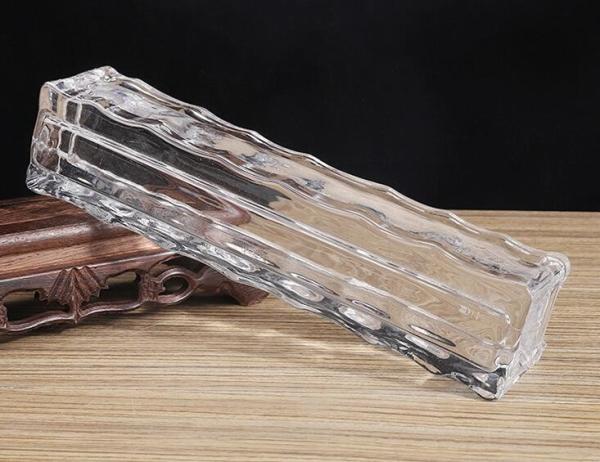 8x8 Inch Insulated Crystal Glass Block Fused Hot Melting 30 X 30 Soild Wave