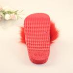 Non Slip 35 22.5cm Platform Fluffy Slippers Shiny Warm Faux Fur