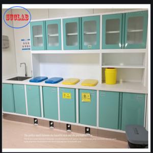 China Hospital Furniture Disposal Cabinet Wall Mounted Clinic Stainless Steel Slider 110 Degree Hinge on sale