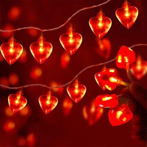Wholesale Battery Operated Heart Love Valentine Lights 10/20/30/40leds Heart Shaped String Lights for Wedding Party Birthday Home Decor from china suppliers