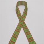 Gift Packaging Gingham Wired Ribbon Red / Green Color 100% Polyester Material