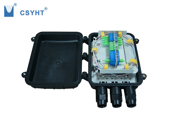 FTTB Plastic 24f Horizantal Fiber Optic INLINE BLACK COLOR ENClosure ABS