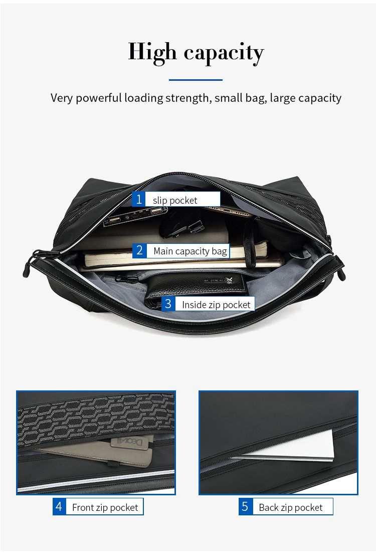 Anti Shock Business Briefcase Satchel Crossbody Mens Messenger Bag 35*8*27cm