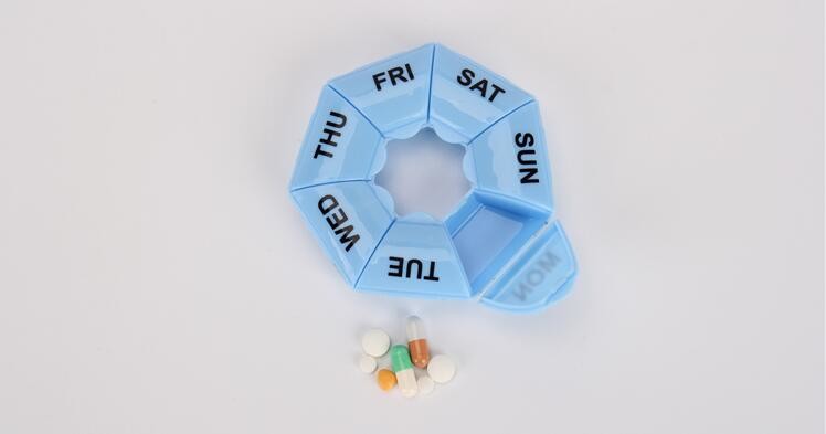 Weekly unique design spring push button medicine box, Monthly plastic medicine storage box for 31 day, case, box, contai