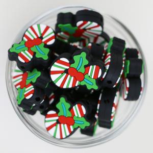 Wholesale Custom Christmas Silicone focal beads BPA Free Eco Friendly DIY beads for pen keychains from china suppliers