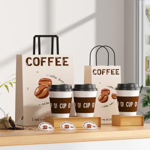 Wholesale Custom Printed Coffee Takeaway Packaging Kraft Paper Food Bags with Luxury Appearance from china suppliers