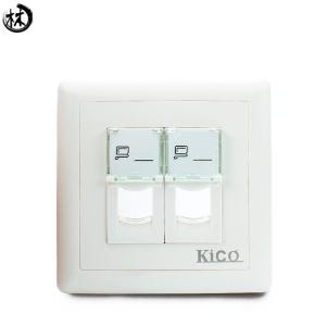 Wholesale 2 Port Type 86 Network Wall Plate , Rj45 Module Faceplate RJ45 RJ11 86*86mm from china suppliers