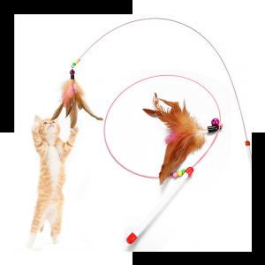 Wholesale Hallupets Cat Pet Toys Cat Feather Teaser Wand from china suppliers