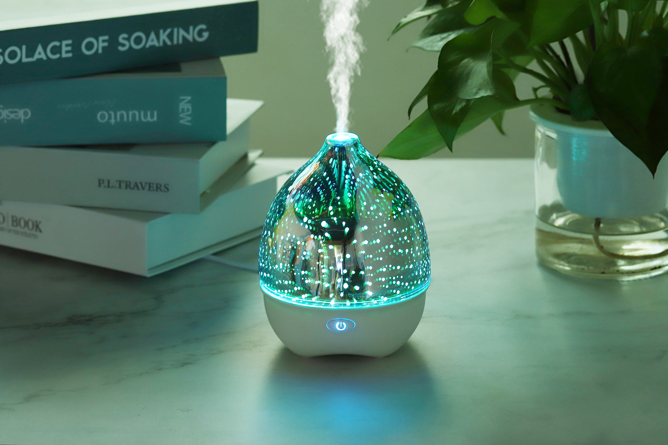 3D Glass Oil Ultrasonic Aroma Diffuser 70ml Electric USB Powered