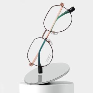Wholesale Women Men Titanium Frame Glasses Retro Round Clear Lens Eyeglasses from china suppliers