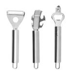3PCS kitchen gadgets with stainless steel peeler can opener fish scales for