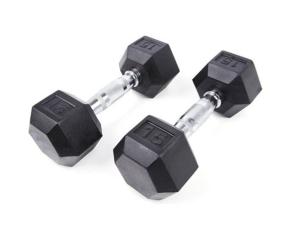 Wholesale hex rubber dumbbell set 5-50, hex rubber weights, hex rubber dumbbells 15kg from china suppliers