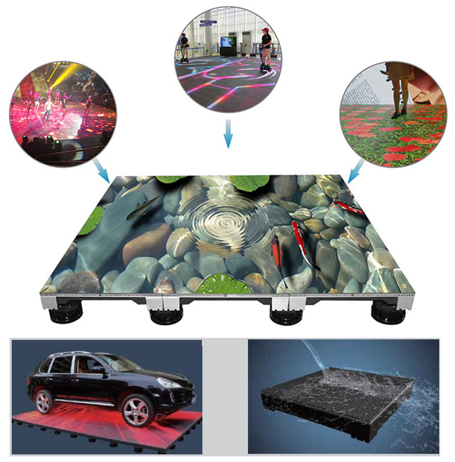 outdoor p10 Full Color Diy Light Up Dance Floor With Skidproof Floor Mask , Size Customized