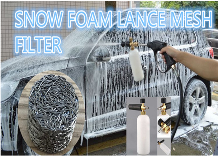 Snow Foam Lance Pure Nickel Knit Wire Mesh 14*10mm Customized OEM For Car Wash Filter