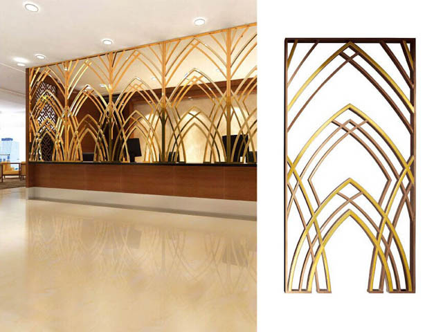 Black Stainless Steel Carved/ Engraved Mashrabiyia Panels For Column Cover/Cladding