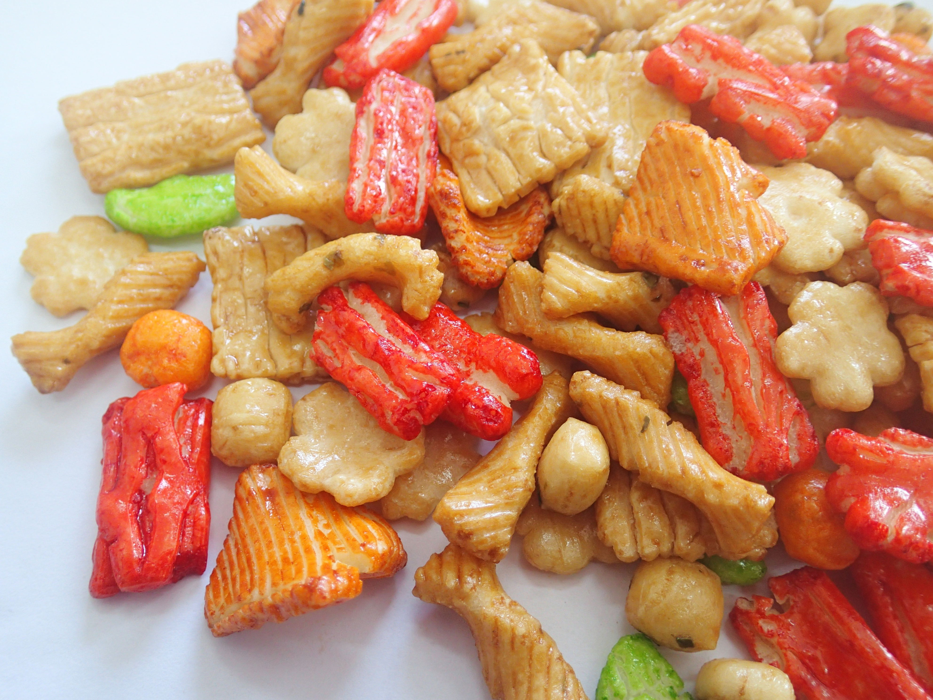 Tapioca Starch Japanese Mixed Rice Crackers Colorful Mixed Low Fat