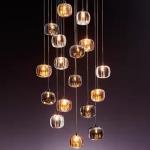 Chocolate All Copper Staircase Pendant Lamp End Villa Living Room Light with
