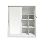 Vertical Sliding Four Doors Metal Clothes Closet Steel Bedroom Wardrobe