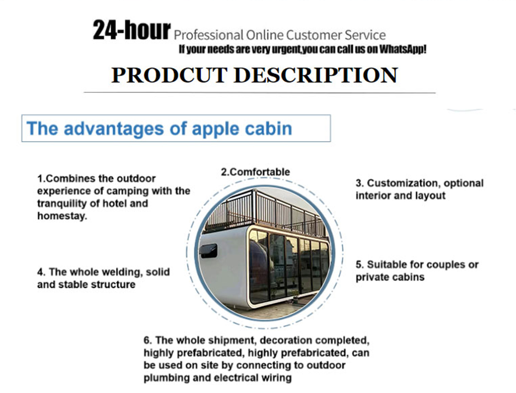 End Mobile Apple Pod Cabin for Luxurious Hotel Accommodations Hangfa Apple Warehouse