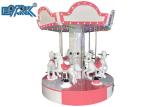 Coin Operated Kiddy Ride Machine 6 Players Angel Fiberglass Carousel Merry Go