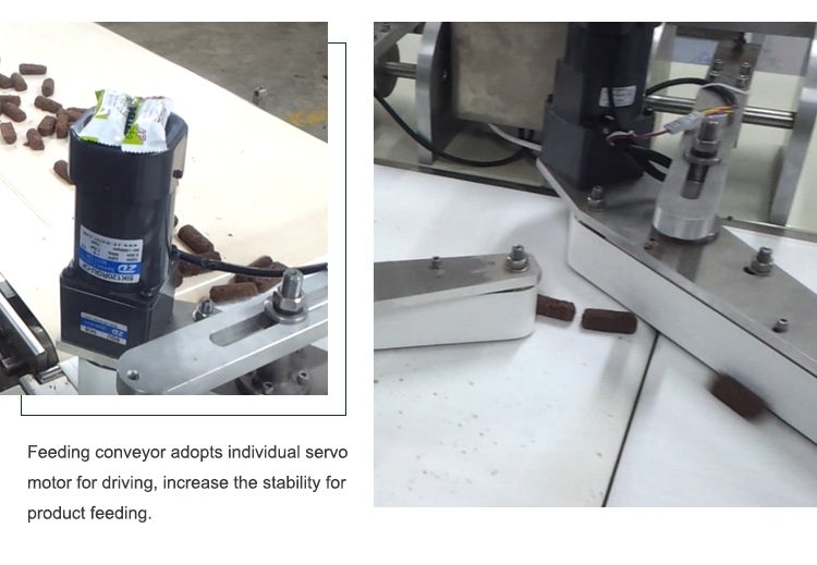 Three Servo Control Horizontal Automatic Food Pouch Packing Machines For Biscuit