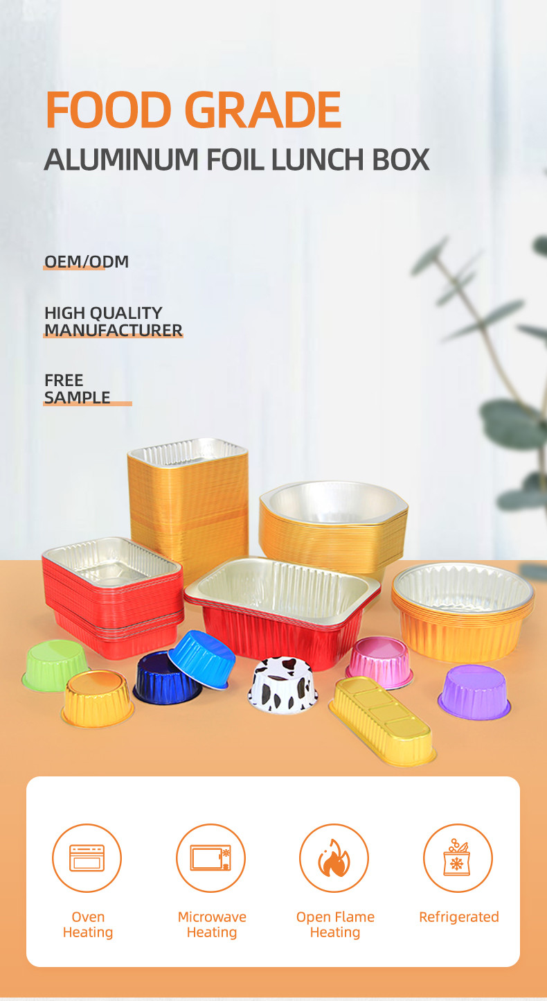 Disposable Aluminum Foil Food Packaging Storage Container Aluminium Lunch Box
