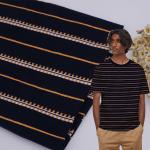 32S Cotton T Shirt Fabric Tightly Woven 180g Yarn Dyed Stripe Material