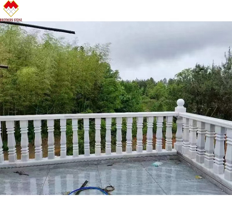 FOB/CNF Delivery Terms White Marble Handrail Porch Balcony Railing Balustrade for Villa