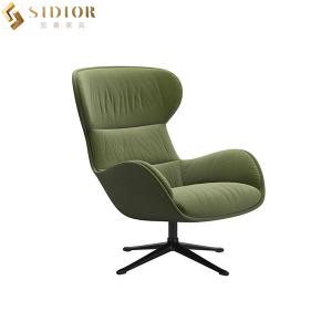 Wholesale Customized Armrest PU Leather Leisure Chair 96cm Width With Metal Base from china suppliers
