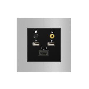 Wholesale Aluminum Frame Multimedia Wall Socket UK standard USB / Bluetooth / HDMI from china suppliers