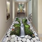 3D floor painting, three-dimensional entrance, long square living room carpet,