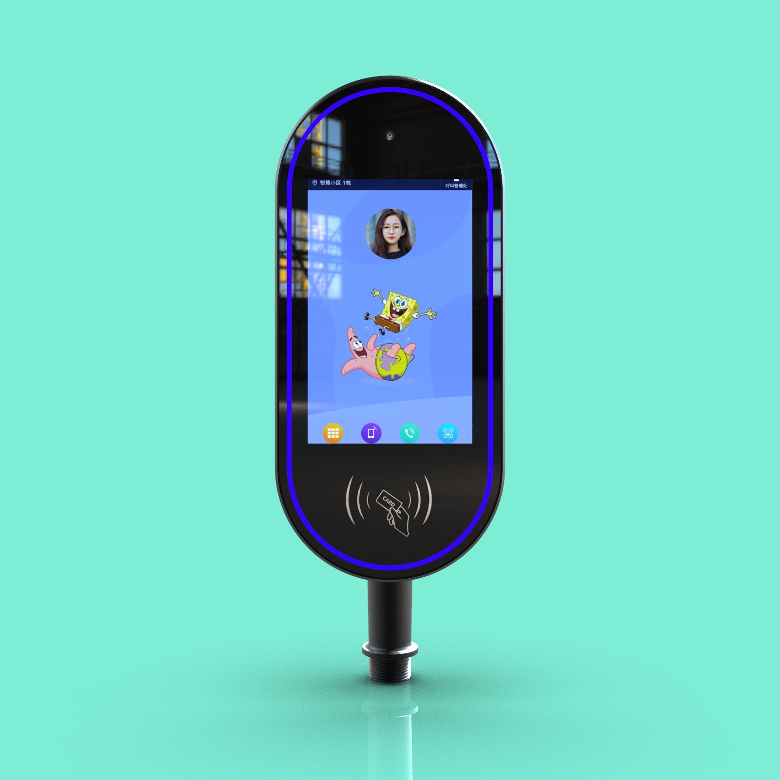 JP182 8-Inch Pedestrian Turnstile Linux System Facial Recognition and Card Access Control Device