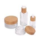 Wooden Packaging Wood Soap Dispenser Glass Lotion Bottle Cosmetic Bottles Spray